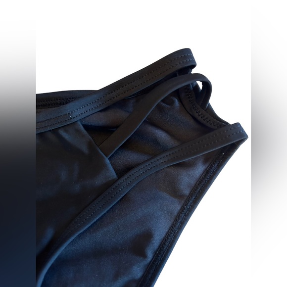 CHARMO womens Strappy black V Neck athletic bikini High Cut Low Rise Bikini NWT - Picture 6 of 9